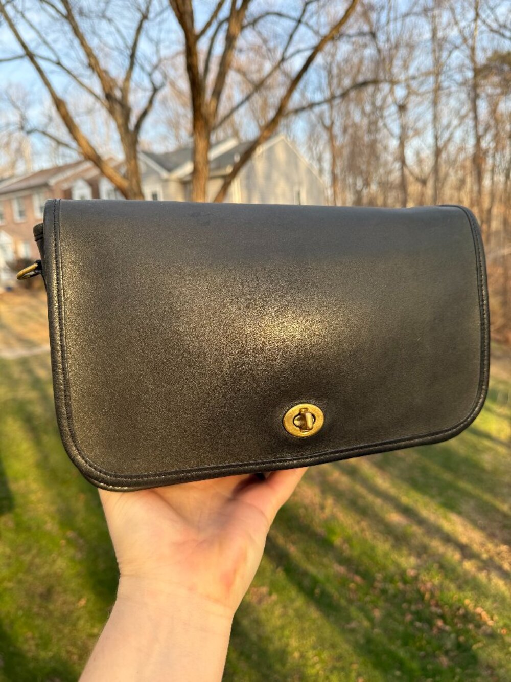 Grey vintage Coach Convertible Clutch